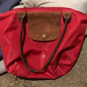 Red longchamp bag